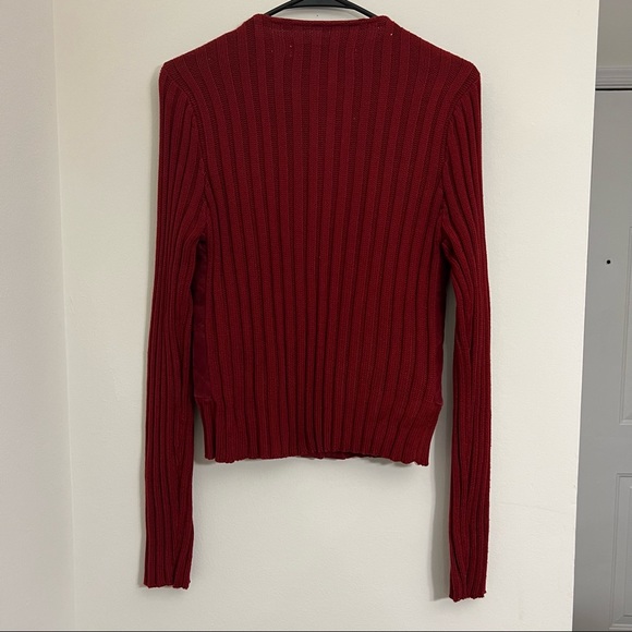 John Paul Richard Leather Outer Shell Sweater Jacket -Red - Picture 2 of 7